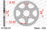 Corona AFAM 14100-51 in acciaio passo 420 SUZUKI TS 50 X AUTOMATIQUE FRANCE 1990  -1996